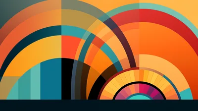 Abstract Geometric Arcs And Circular Patterns