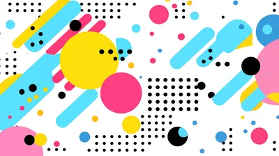 Abstract Memphis Style Geometric Pattern Background