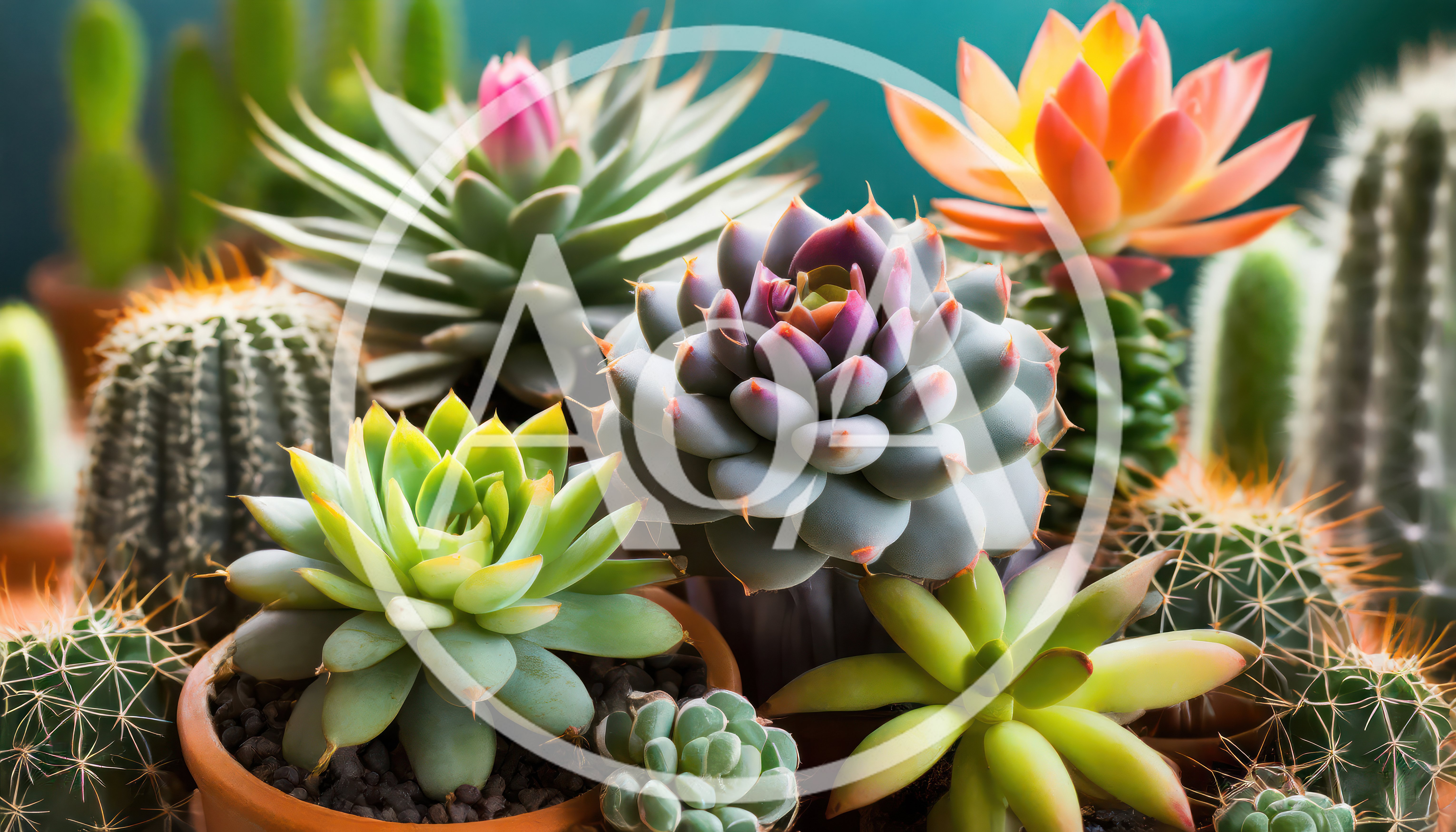 Collection Of Various Potted Succulents And Cacti