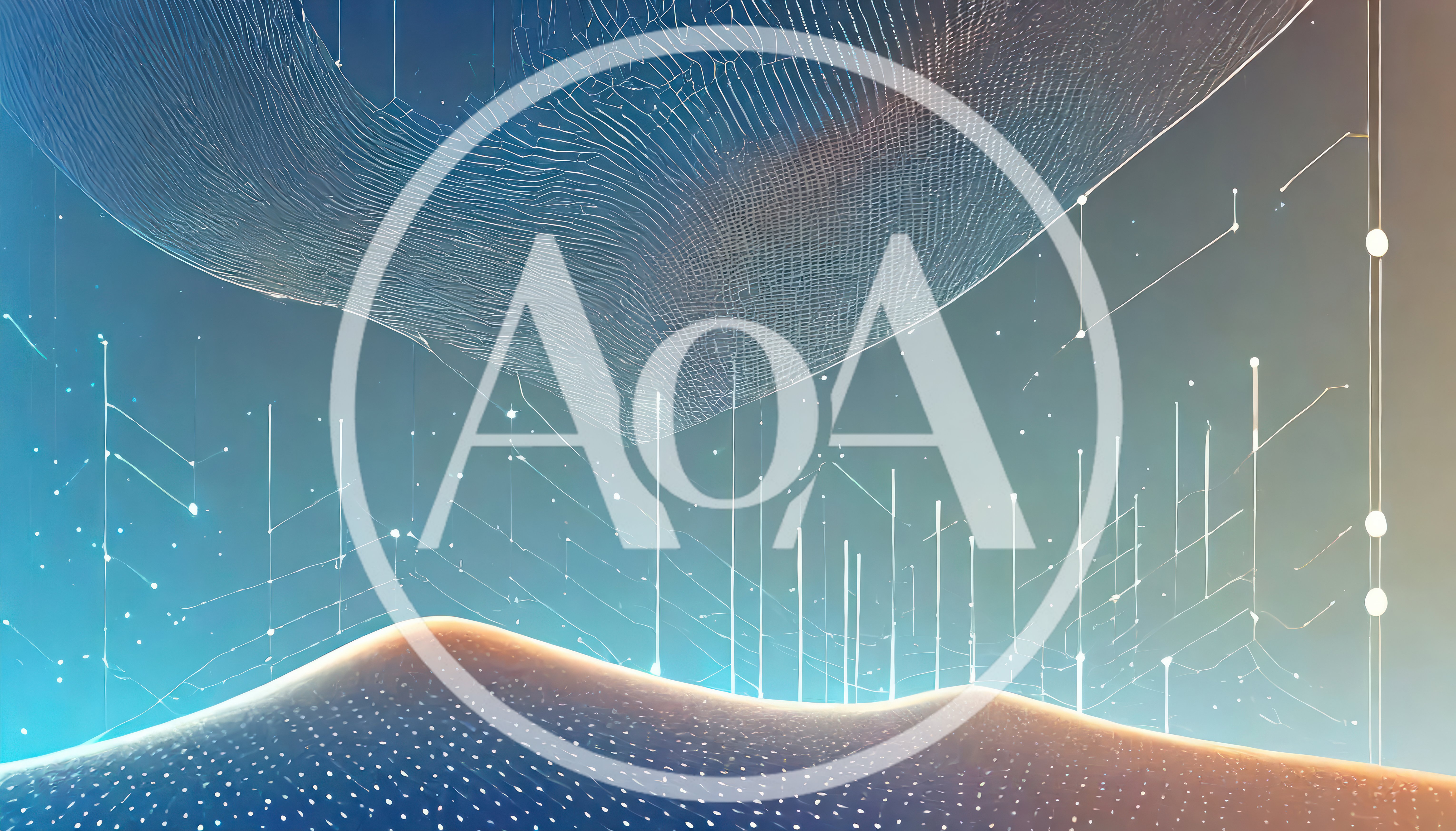 Abstract Digital Landscape With Data Network Visualization