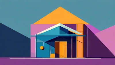 Abstract Geometric Architectural Building Illustration