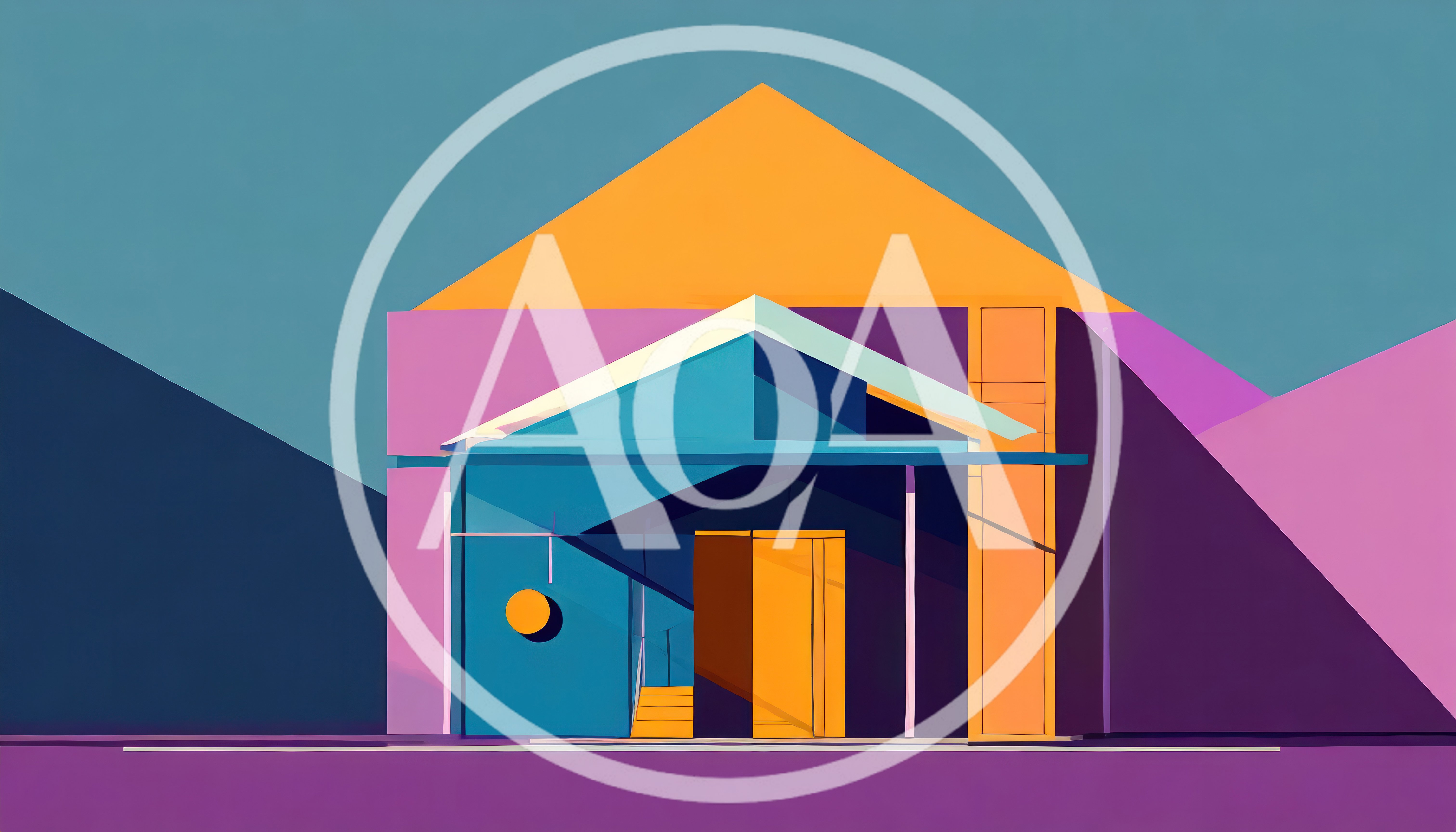 Abstract Geometric Architectural Building Illustration