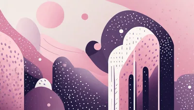 Abstract Pink And Purple Geometric Landscape Illustration
