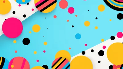 Abstract Memphis Style Background With Colorful Geometric Shapes