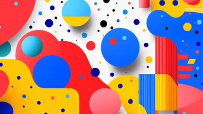 Abstract Geometric Memphis Style Background Design