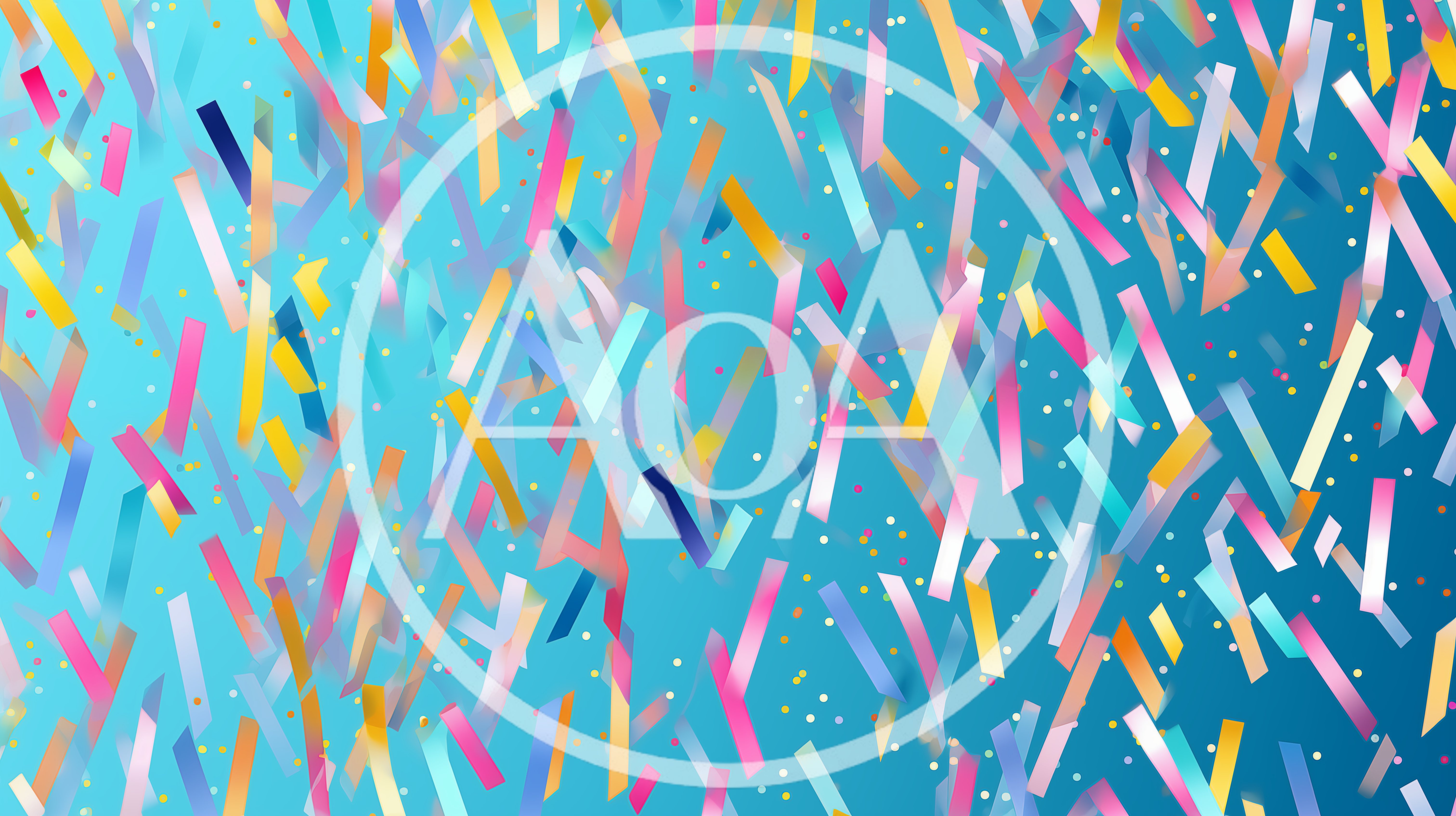 Colorful Confetti Falling Against A Bright Blue Background