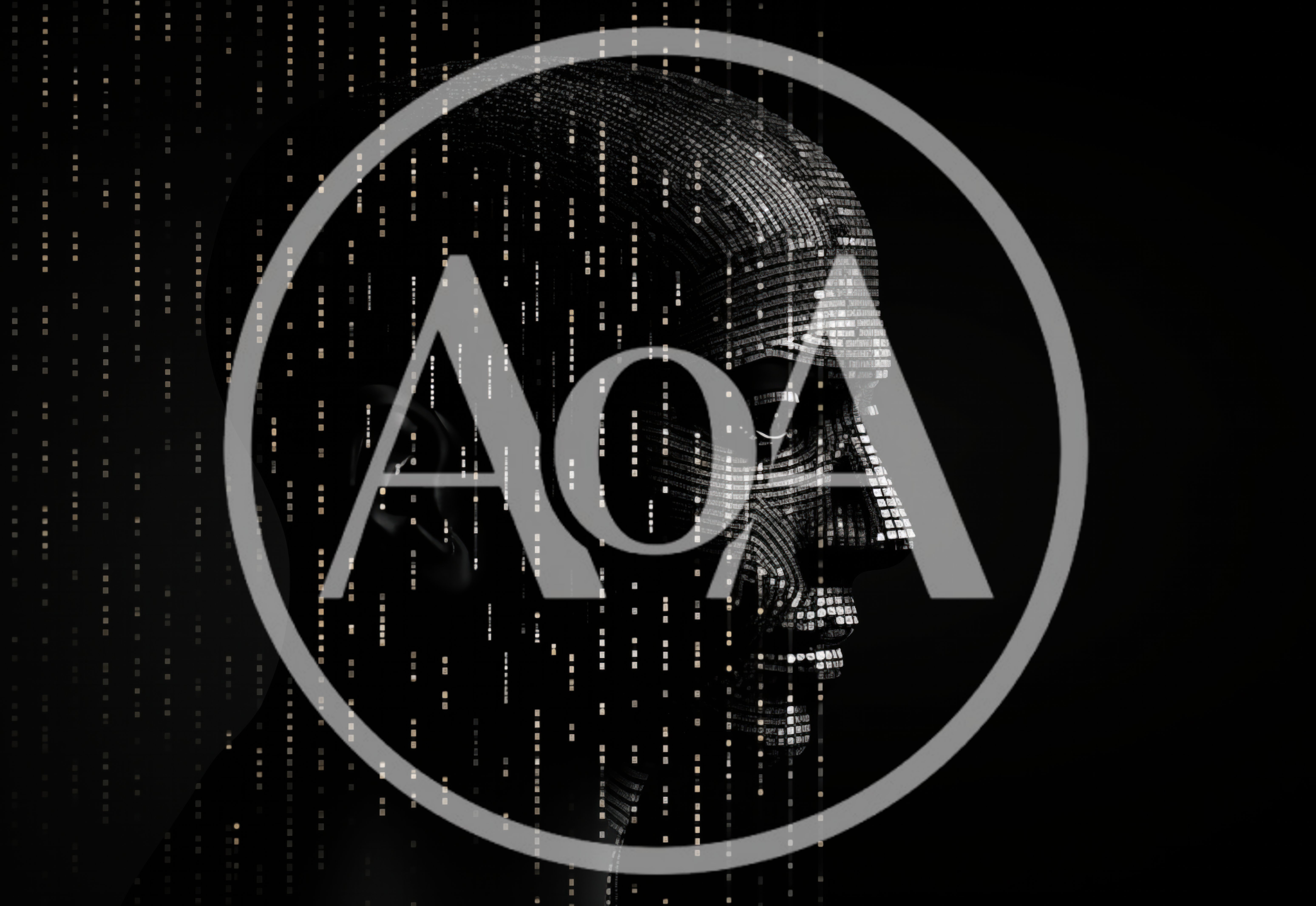 Digital Human Head Profile With Binary Data Stream