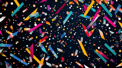 Colorful Confetti Falling Against A Dark Background