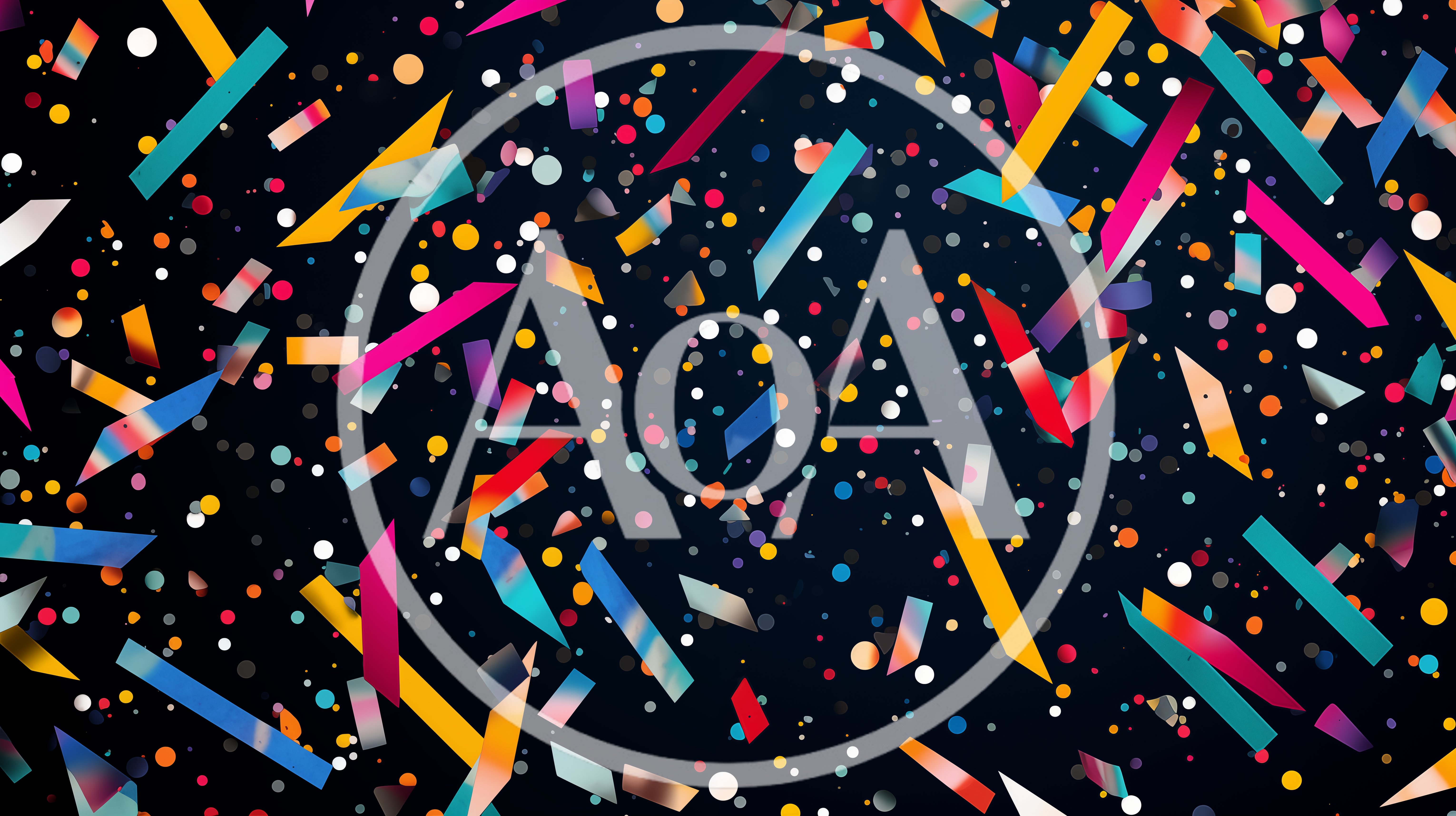 Colorful Confetti Falling Against A Dark Background