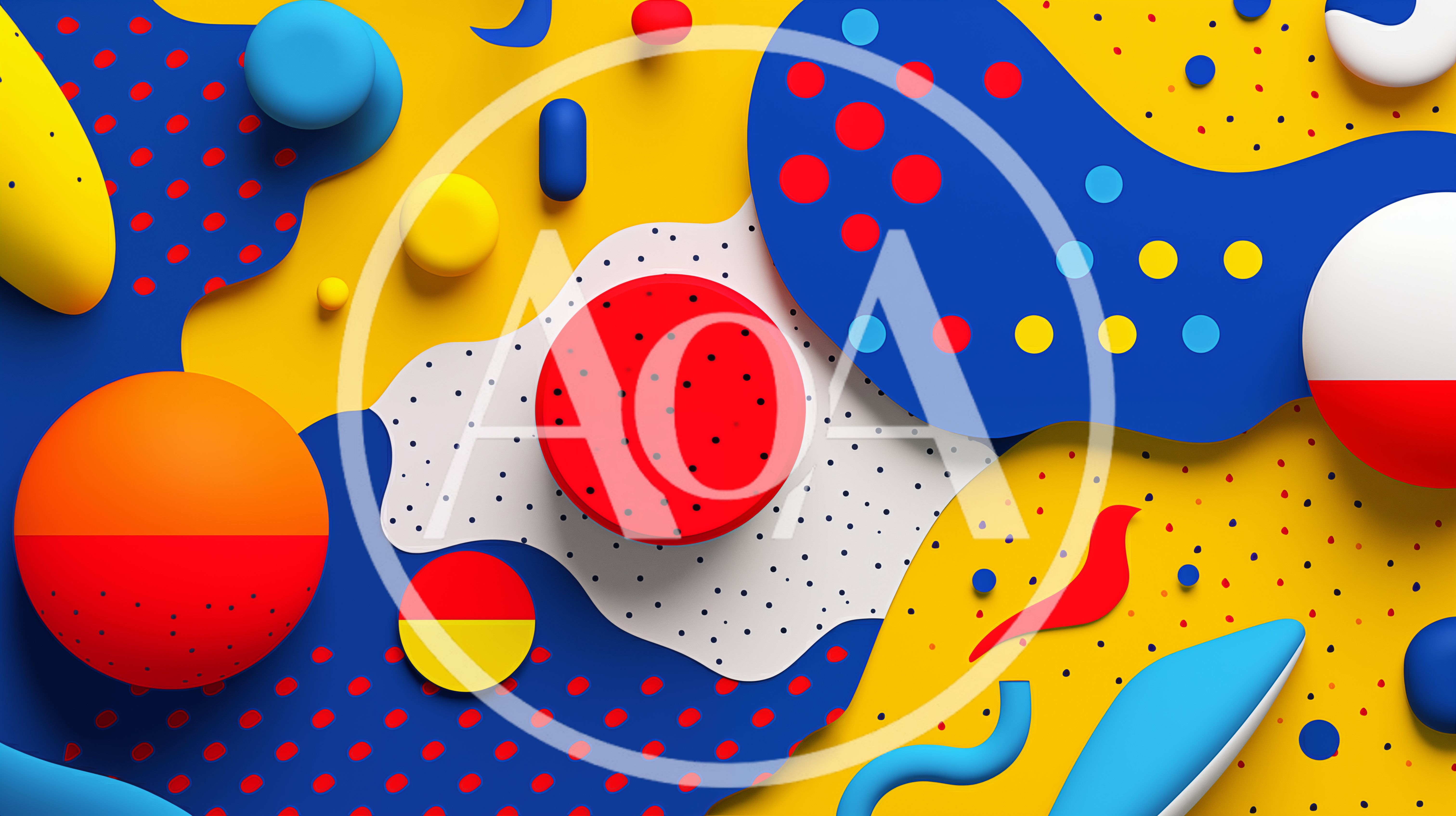 Abstract 3D Memphis Style Geometric Background