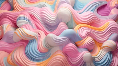 Abstract Pastel Wavy 3D Rendered Background