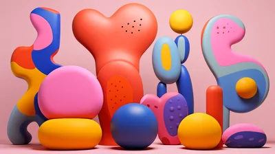 Abstract 3D Sculptures With Vibrant Colors