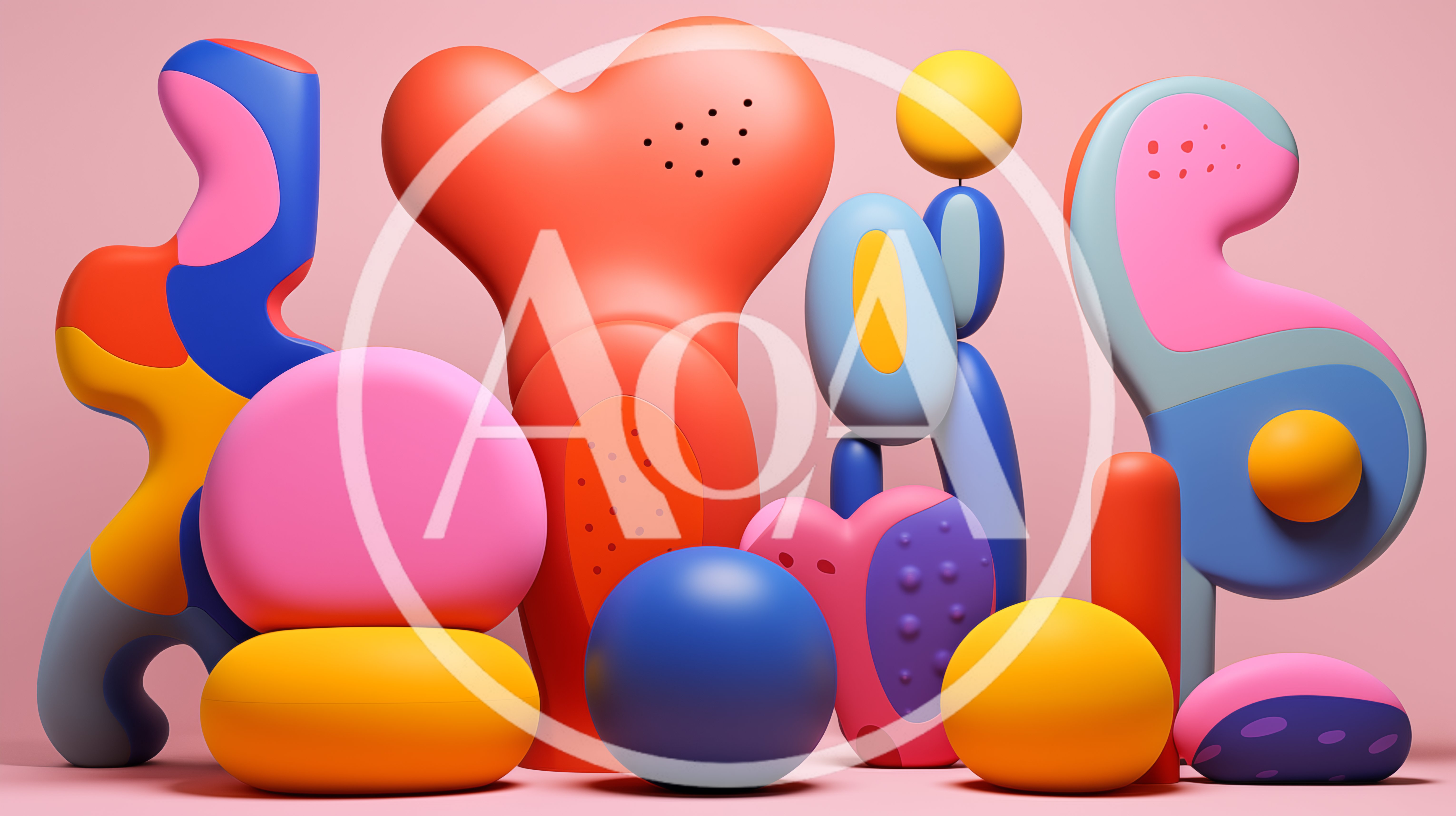 Abstract 3D Sculptures With Vibrant Colors