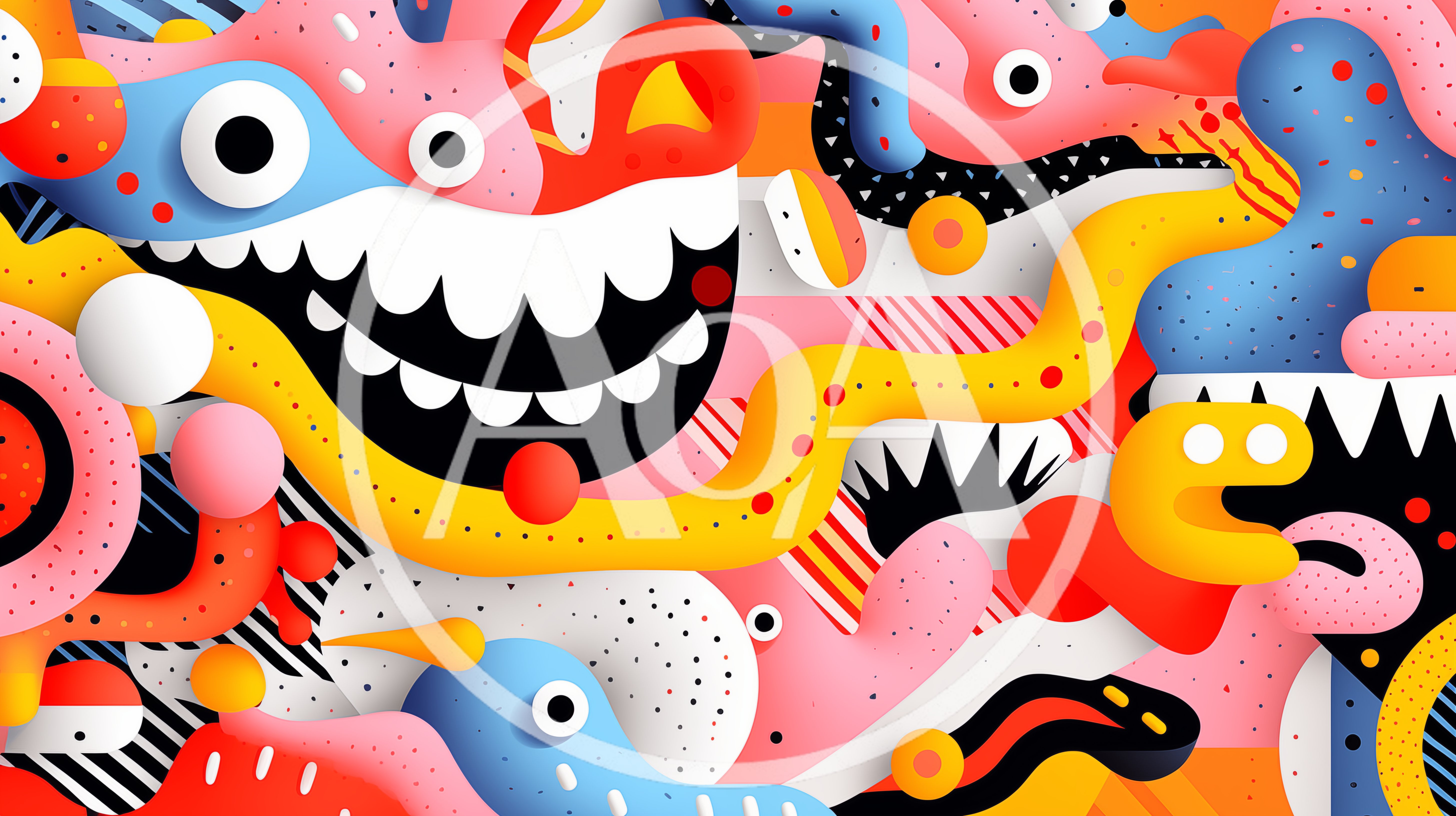 Abstract Colorful Surreal Cartoon Character Illustration