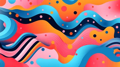 Abstract Colorful Wavy Liquid Shapes Background