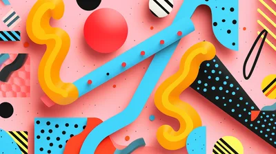 Abstract Memphis Style Graphic Design Background