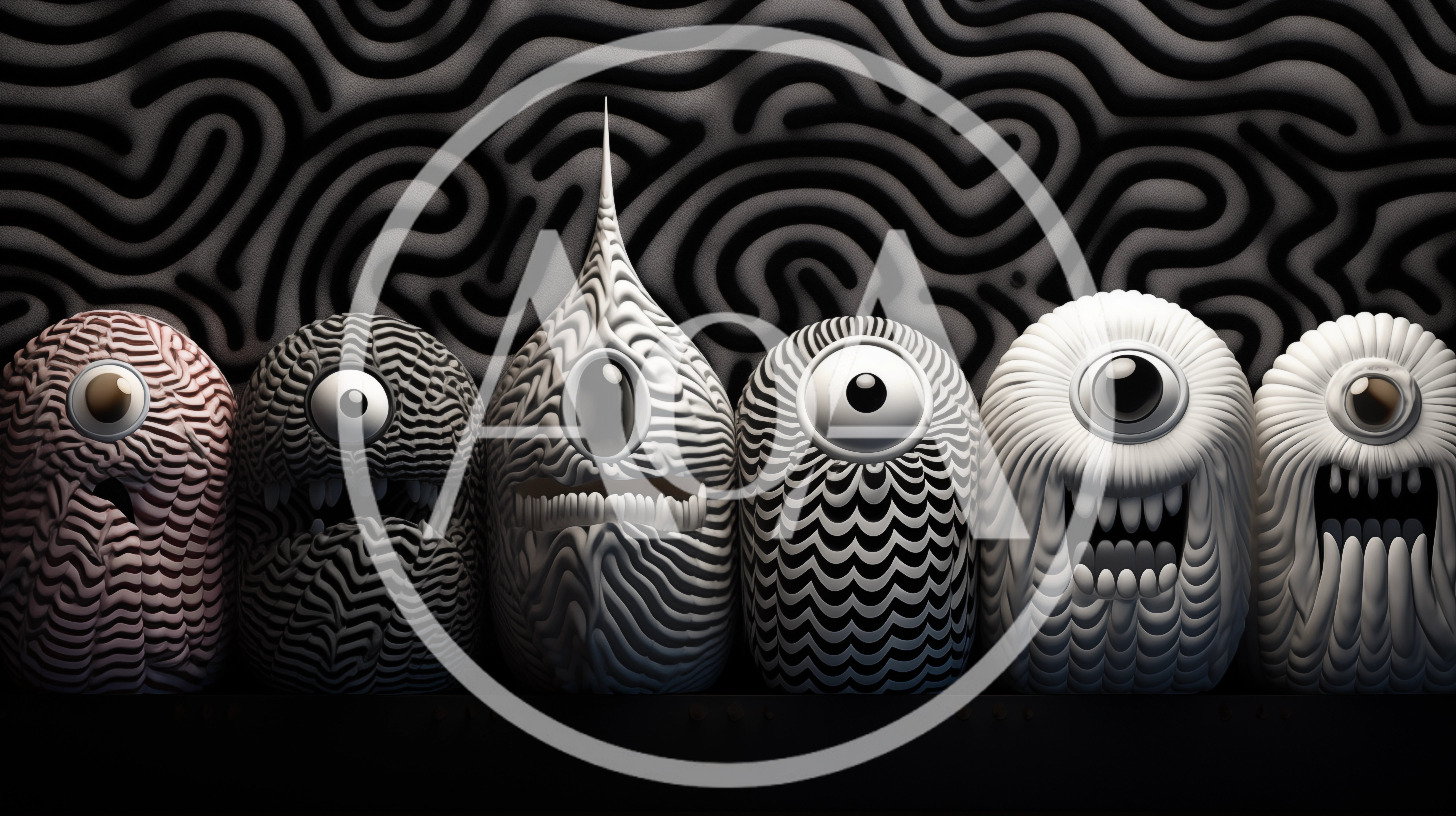 Six Surreal Cyclops Monsters With Intricate Patterned Textures