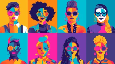 Pop Art Portraits Of Diverse People With Sunglasses