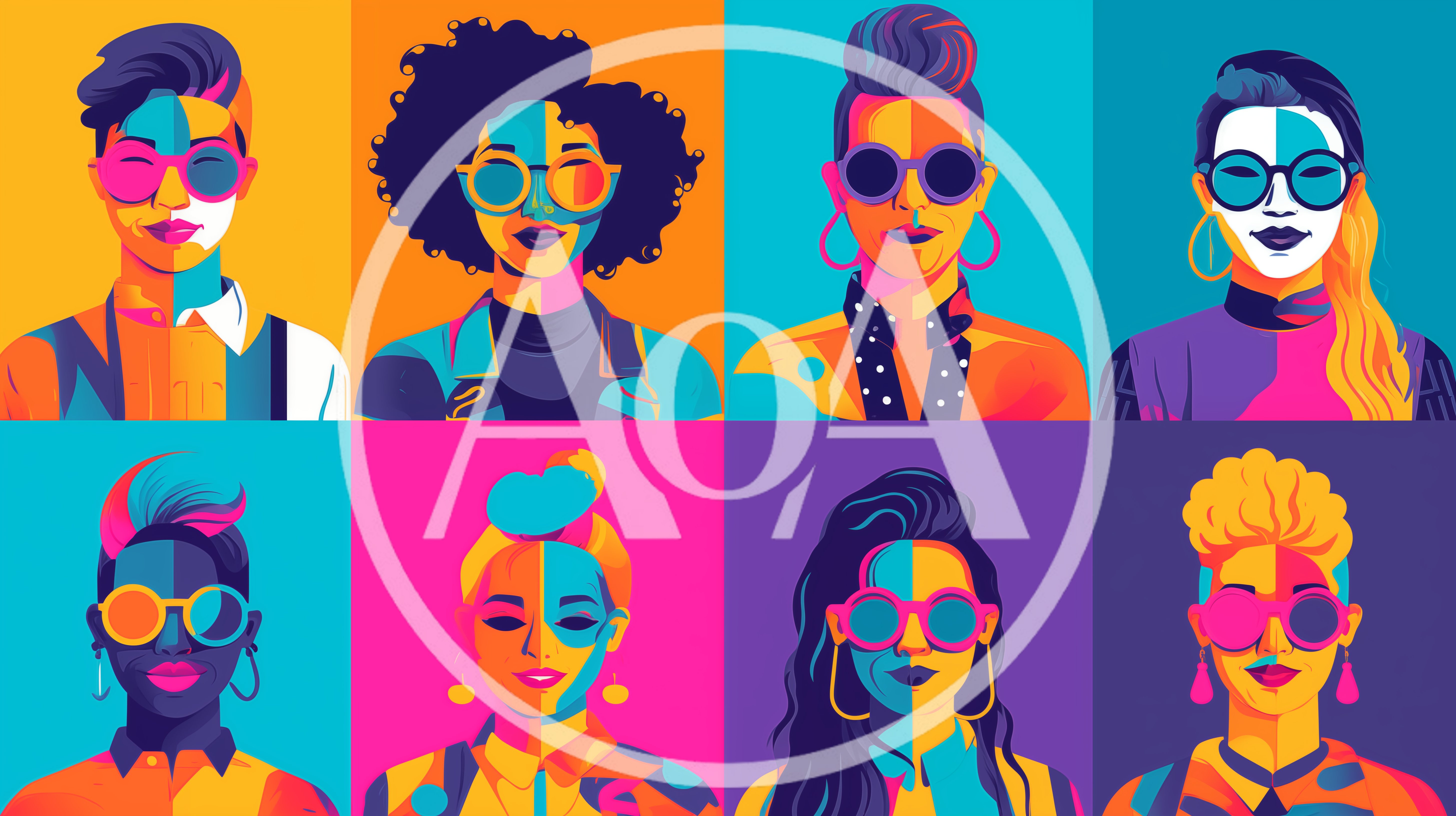 Pop Art Portraits Of Diverse People With Sunglasses