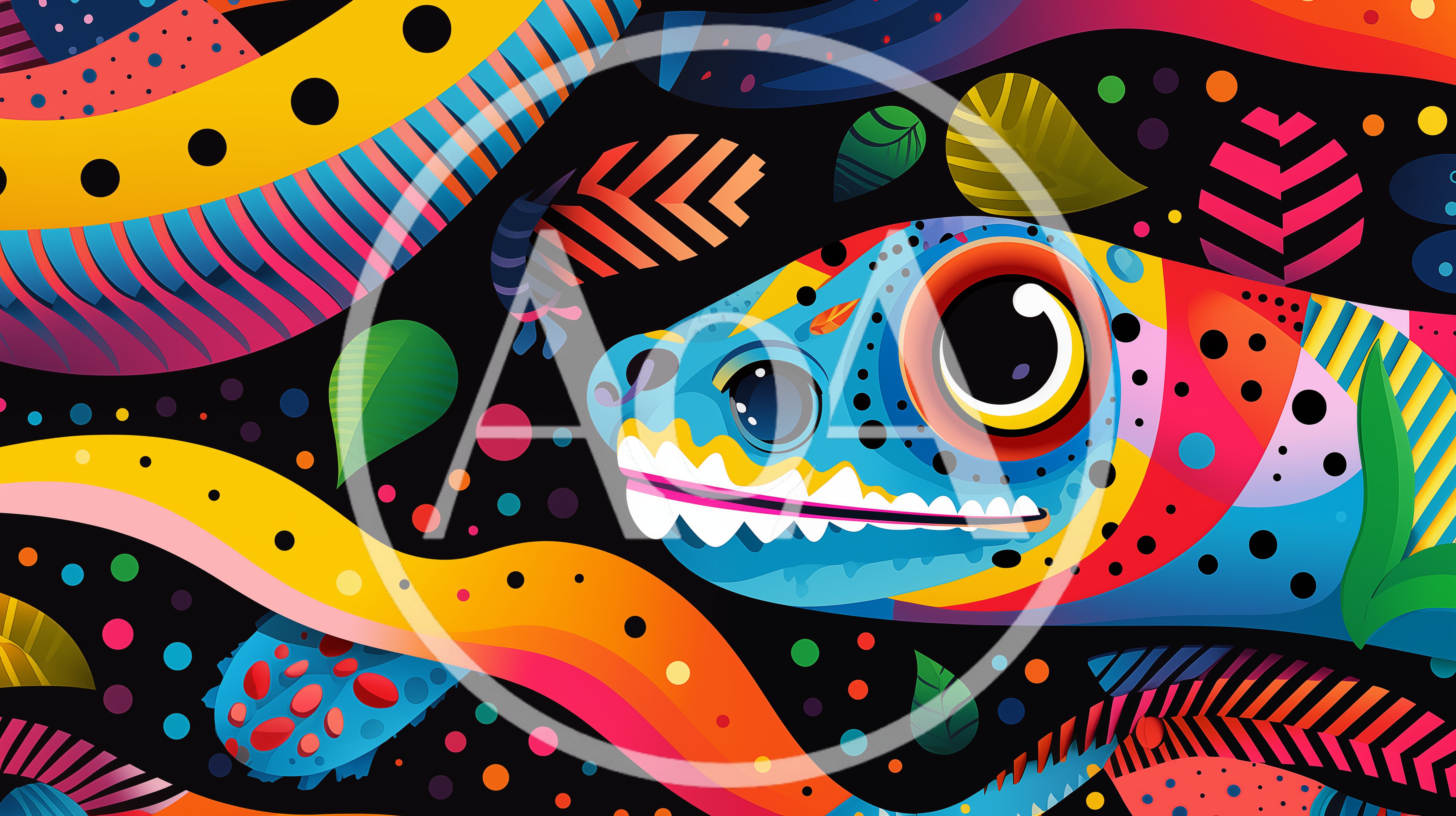 Colorful Alebrije Style Lizard Illustration