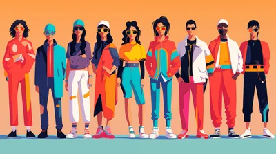 Group Of Diverse Young People In Trendy Streetwear