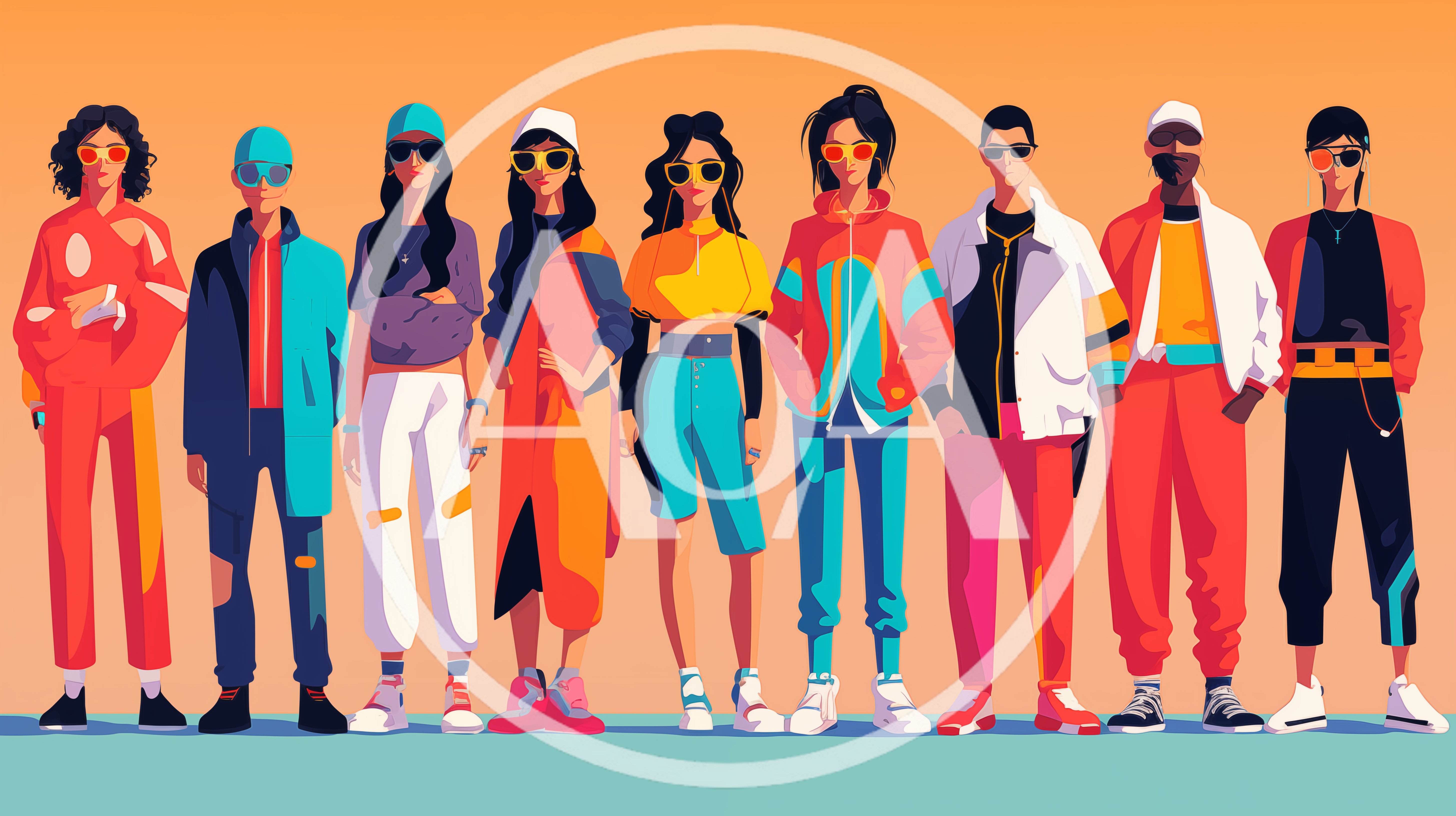 Group Of Diverse Young People In Trendy Streetwear