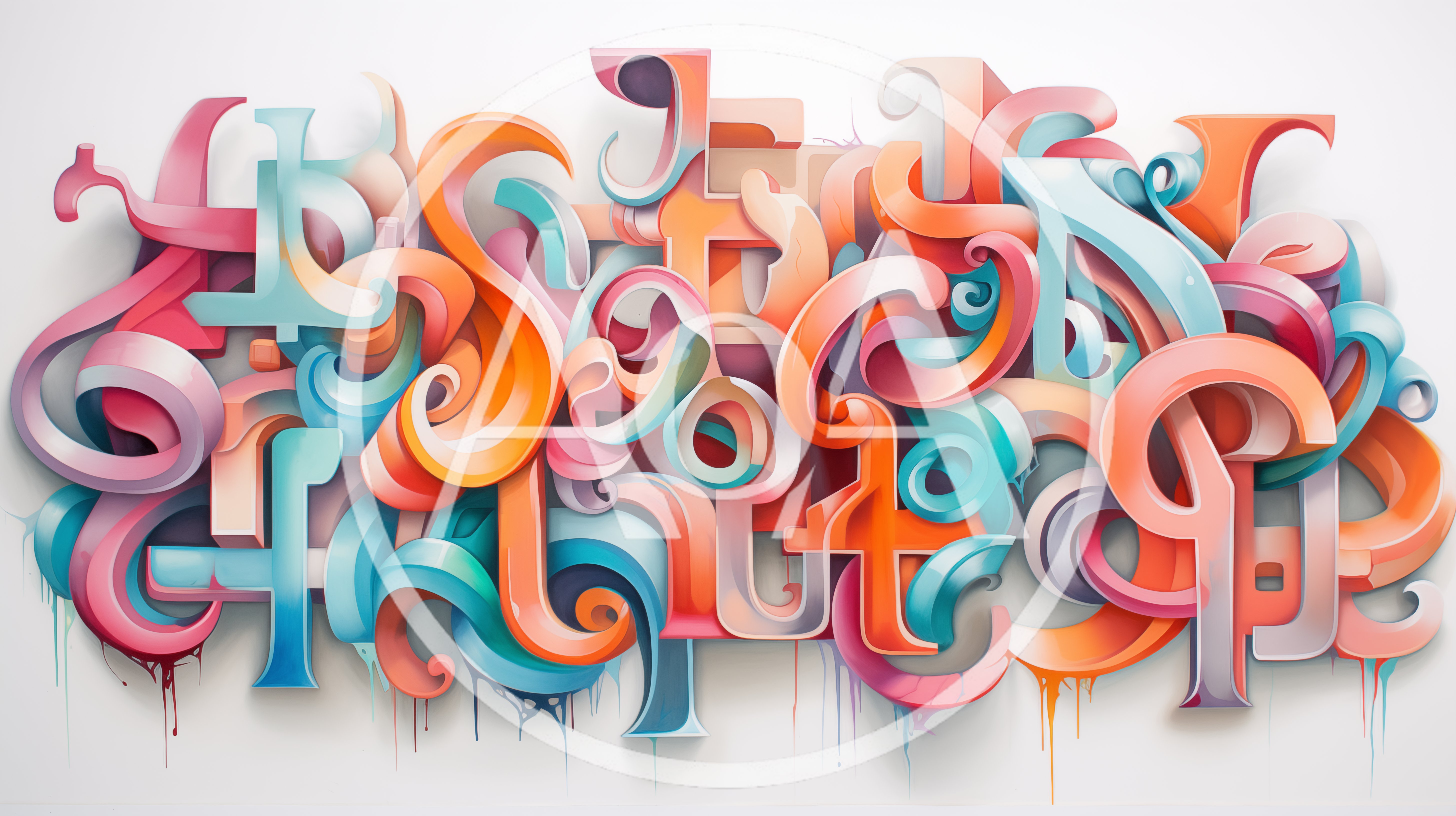Abstract 3D Graffiti Typography Art Composition
