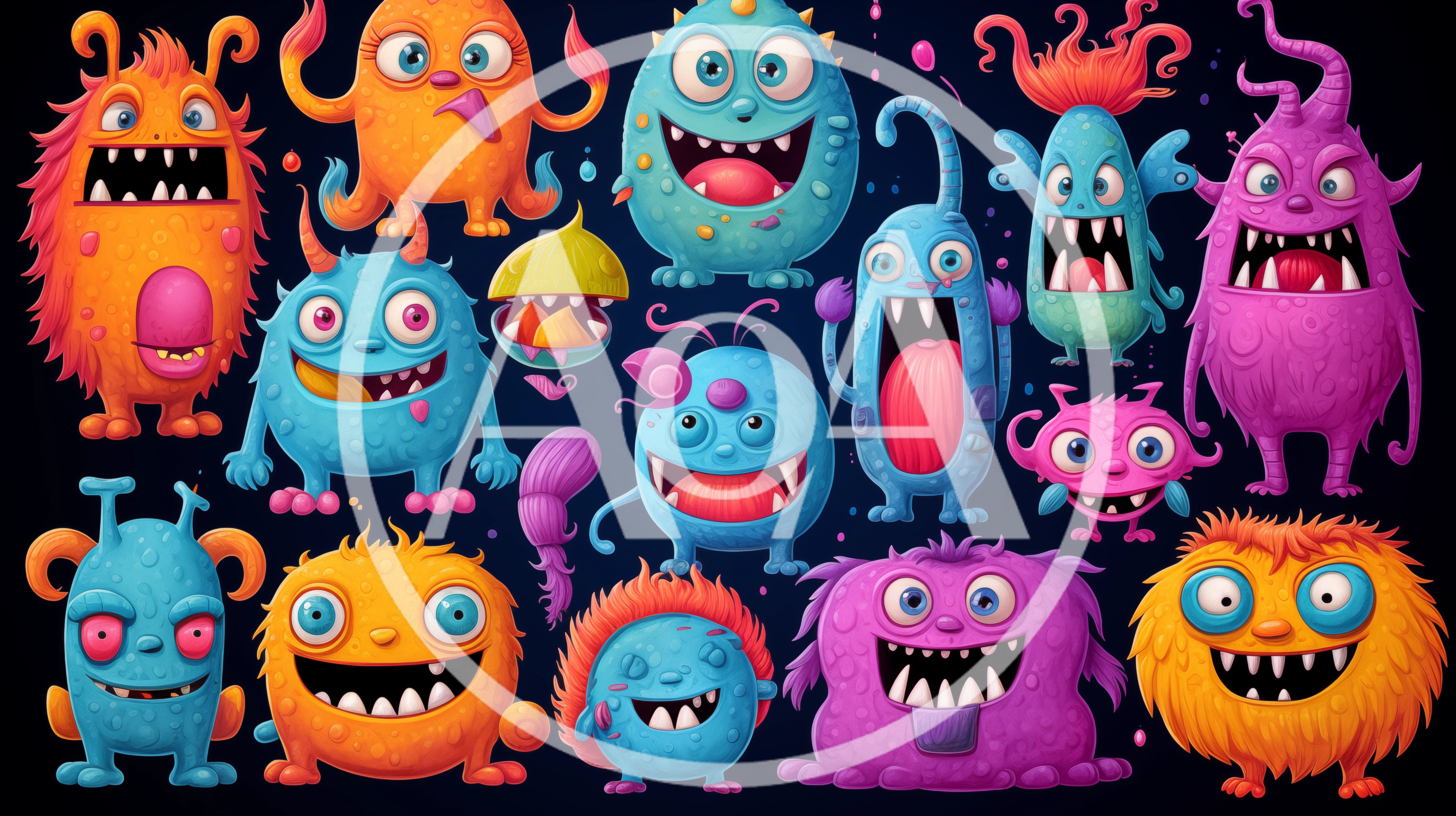 Collection of Colorful Cartoon Monsters