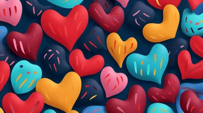 Abstract 3D Hearts Pattern Background