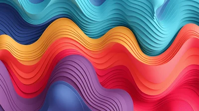 Abstract 3D Wavy Layers Background