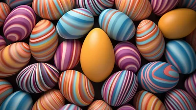 Colorful Patterned Easter Eggs Background