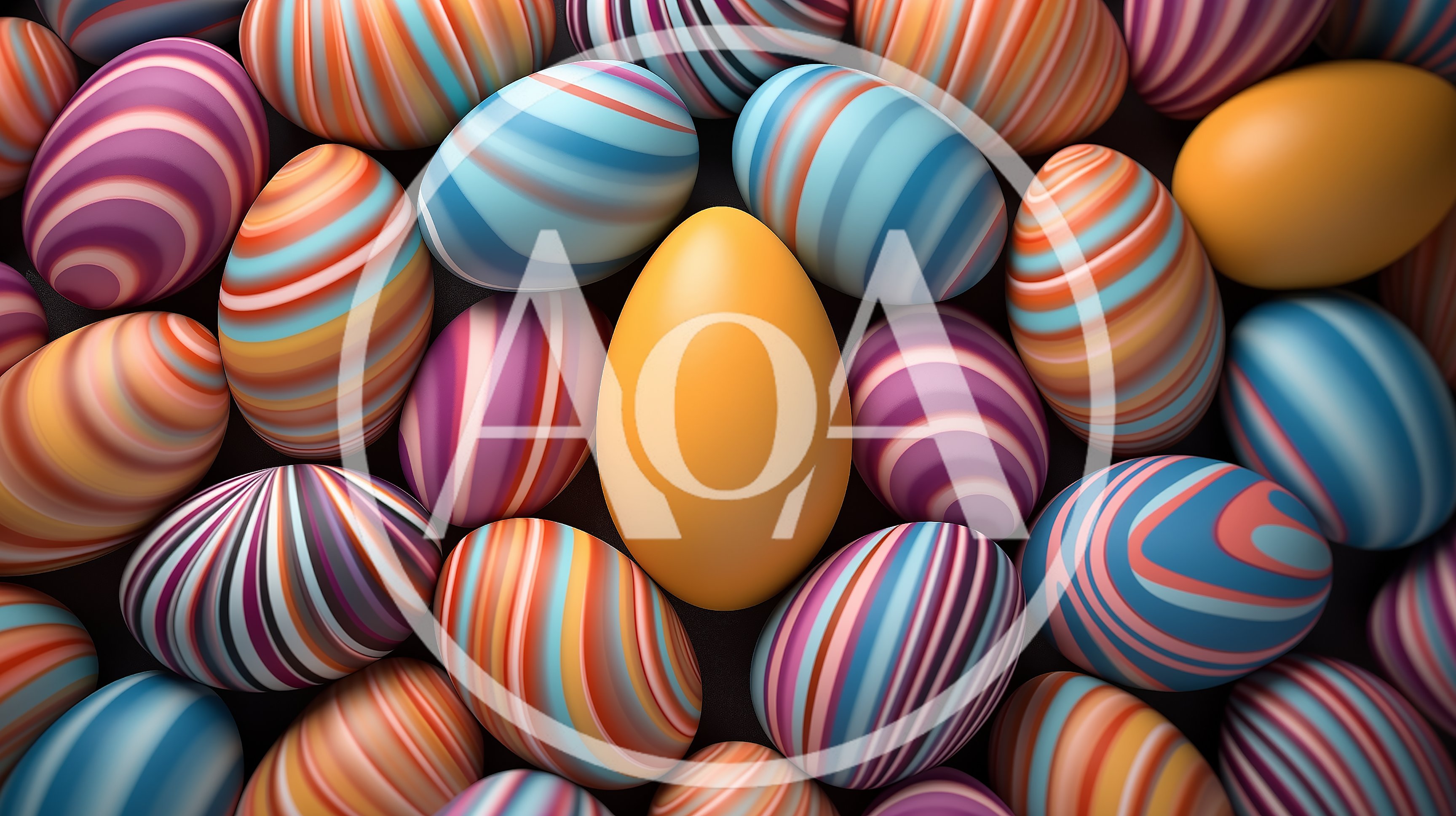 Colorful Patterned Easter Eggs Background