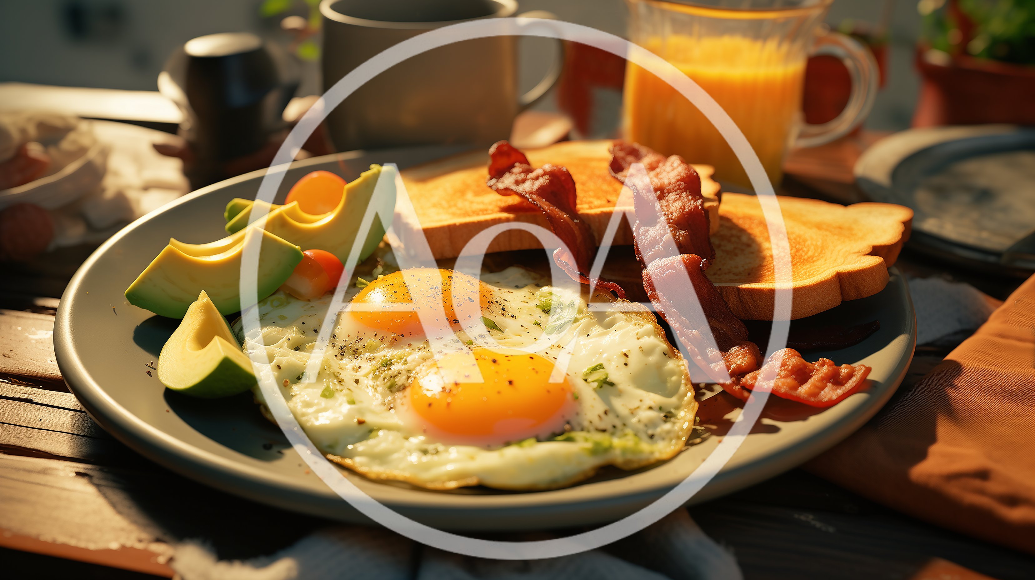 Sunny Side Up Eggs With Bacon And Avocado Breakfast