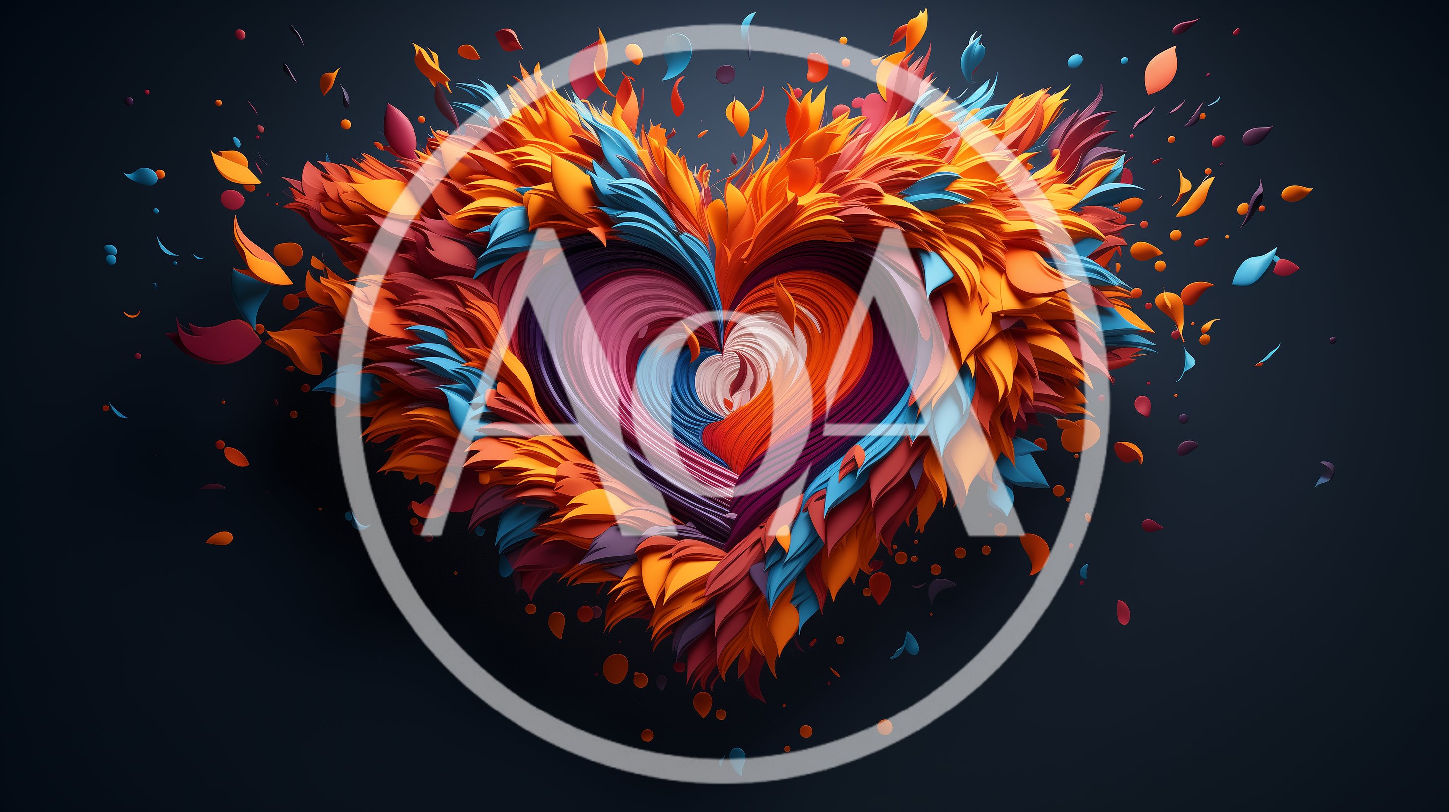Abstract Heart Shape Made Of Colorful Paper Layers