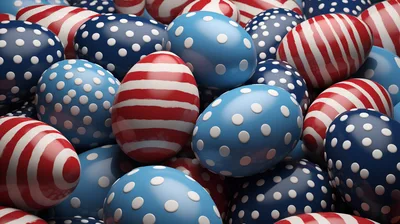 Patriotic Red White and Blue Easter Eggs