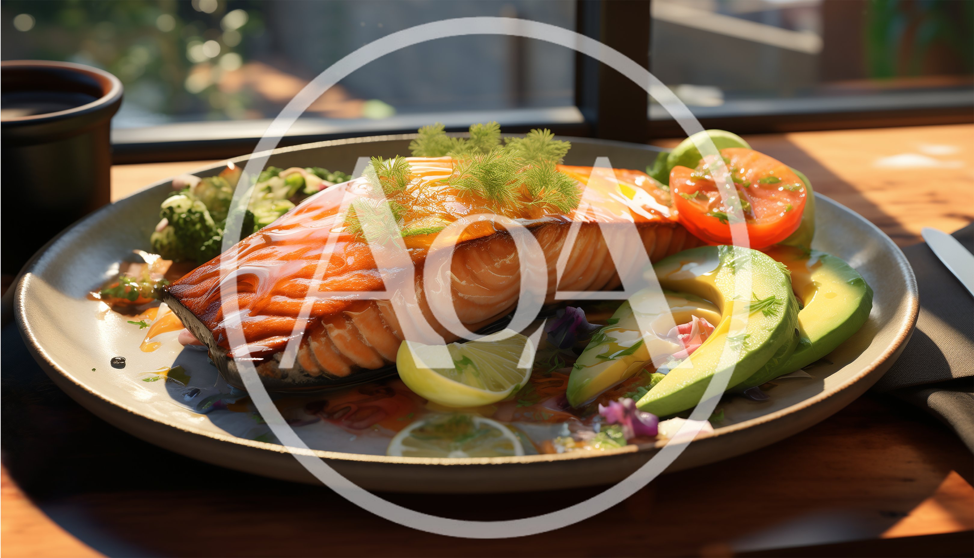 Glazed Salmon Fillet With Avocado And Tomato