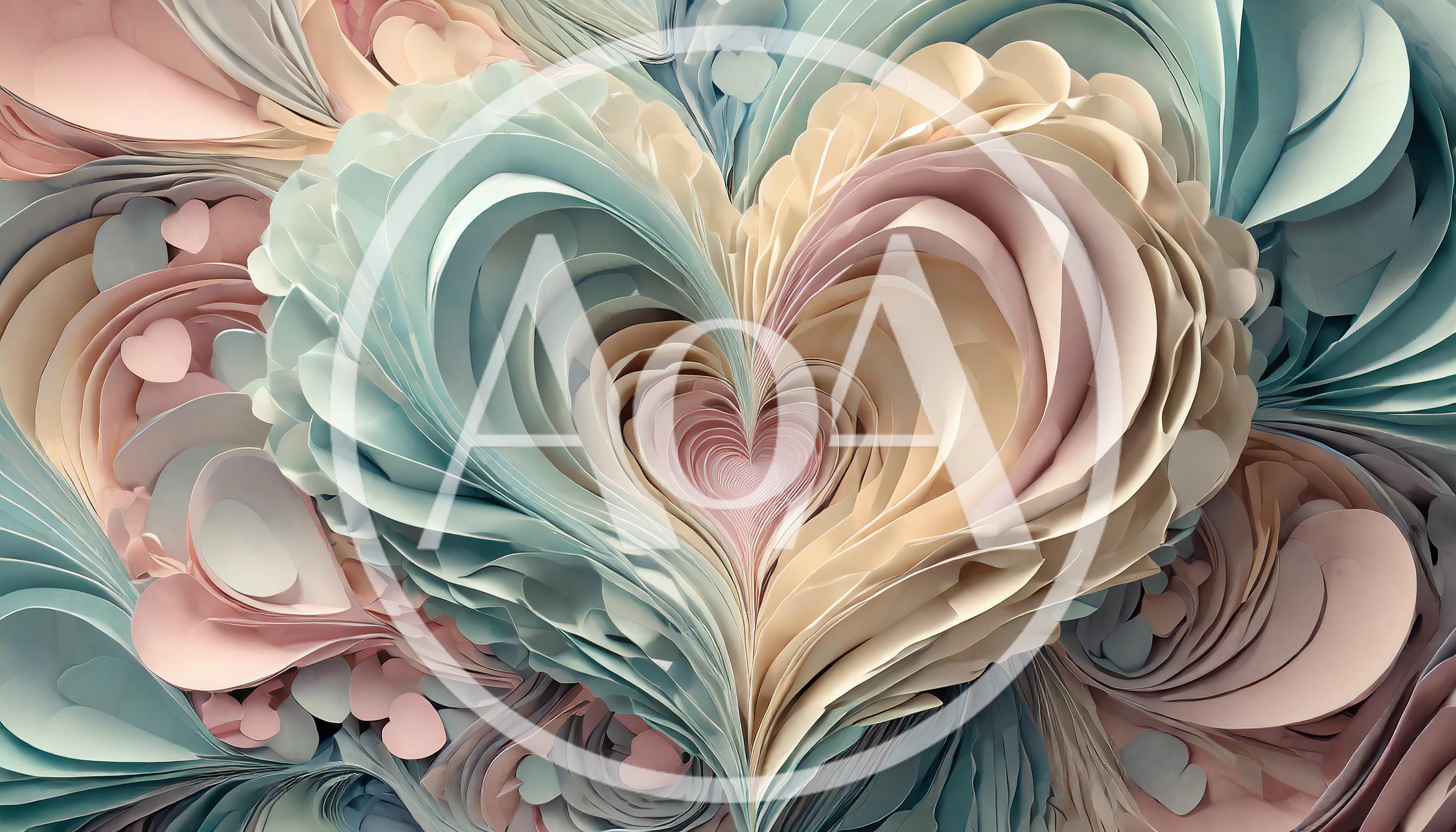 Abstract Paper Art Heart Sculpture Background