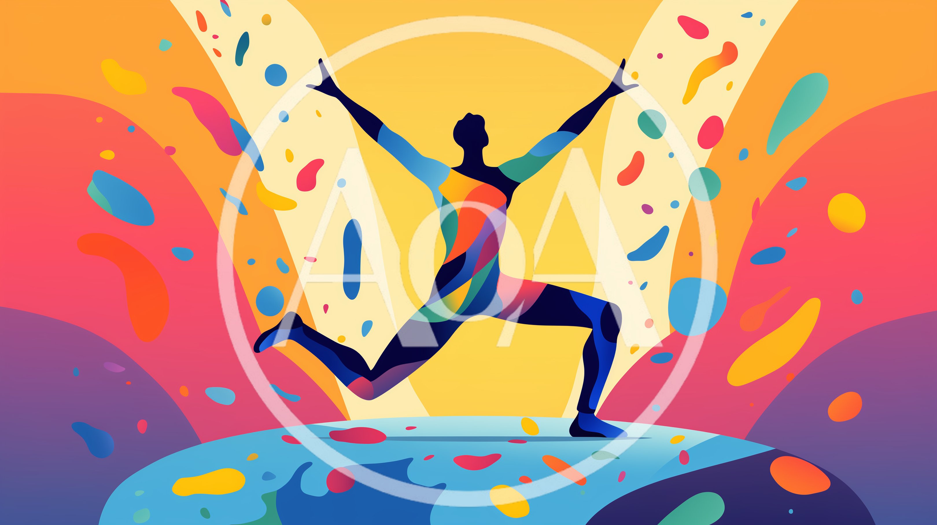 Abstract Colorful Silhouette Of A Person Exercising