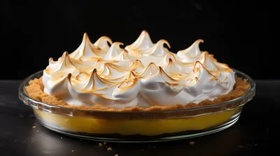 Lemon Meringue Pie in Glass Dish