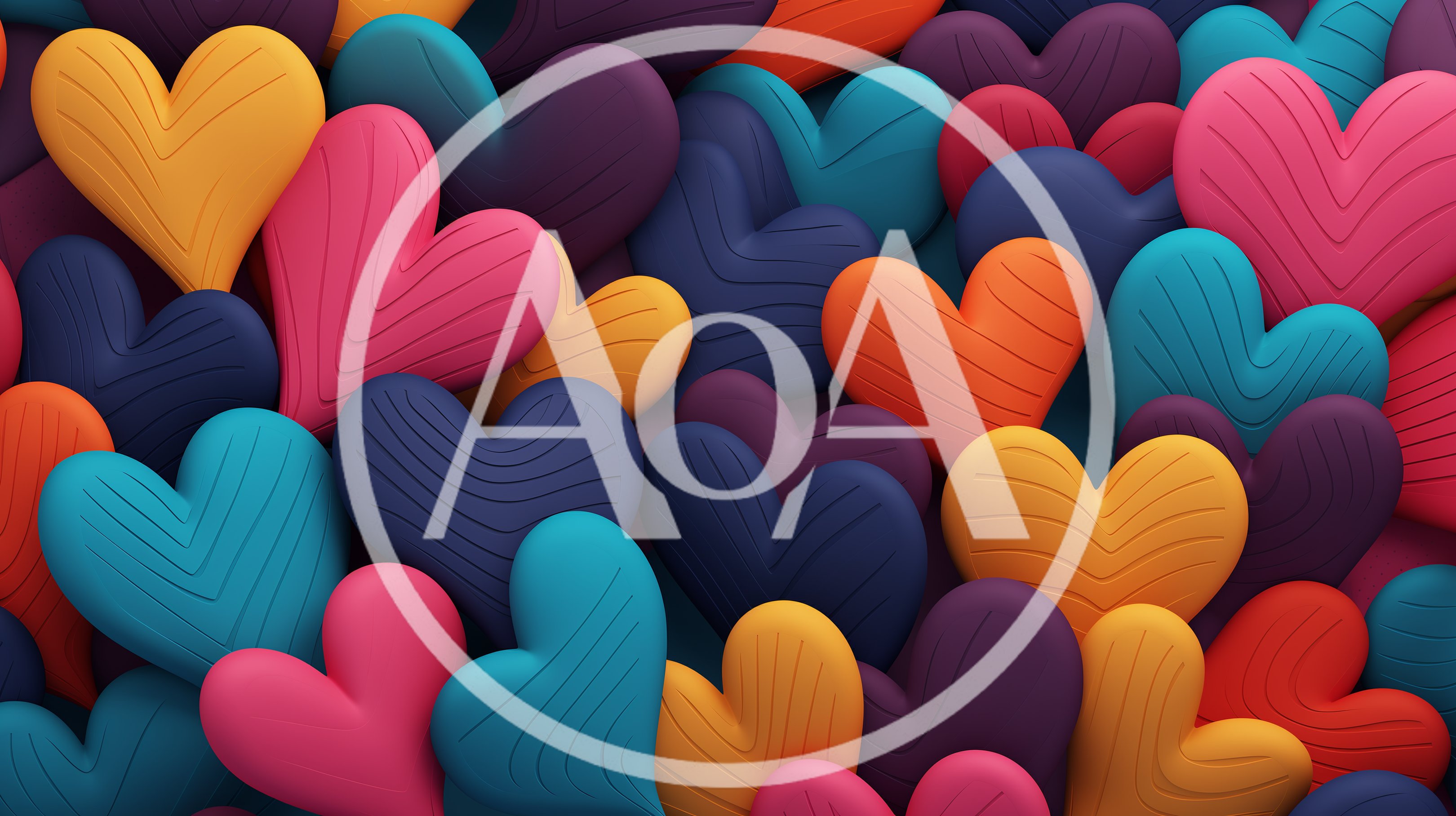 Abstract Background Of Colorful Textured 3D Hearts