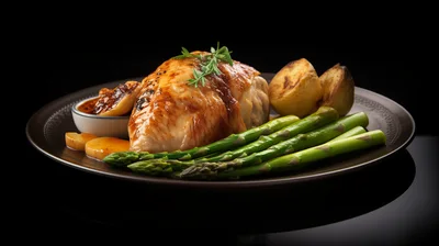 Roasted Chicken Breast With Asparagus And Potatoes