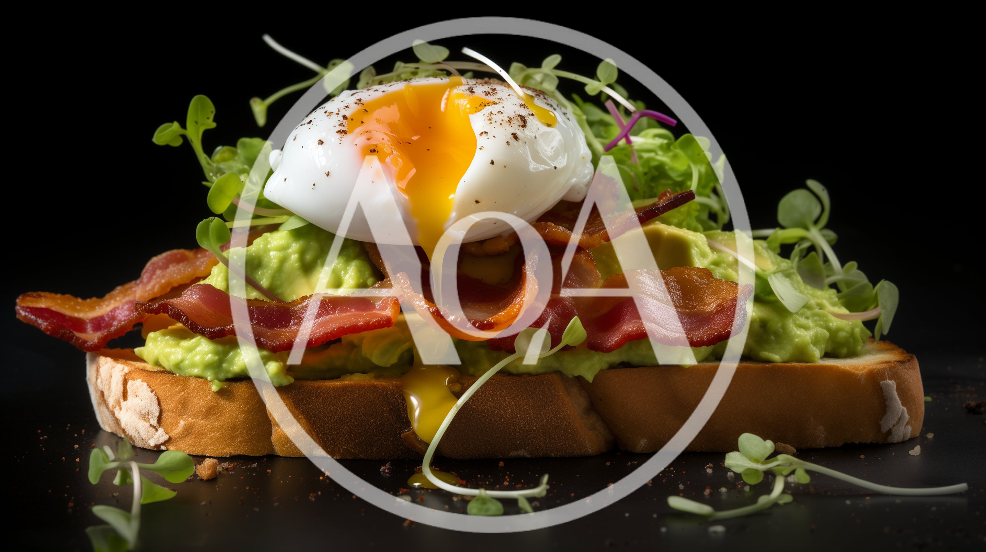 Gourmet Avocado Toast With Poached Egg And Crispy Bacon