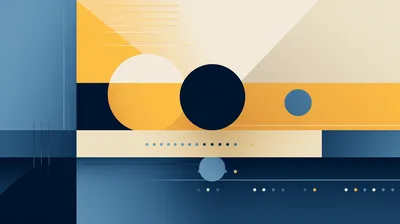 Abstract Geometric Composition With Circles And Lines