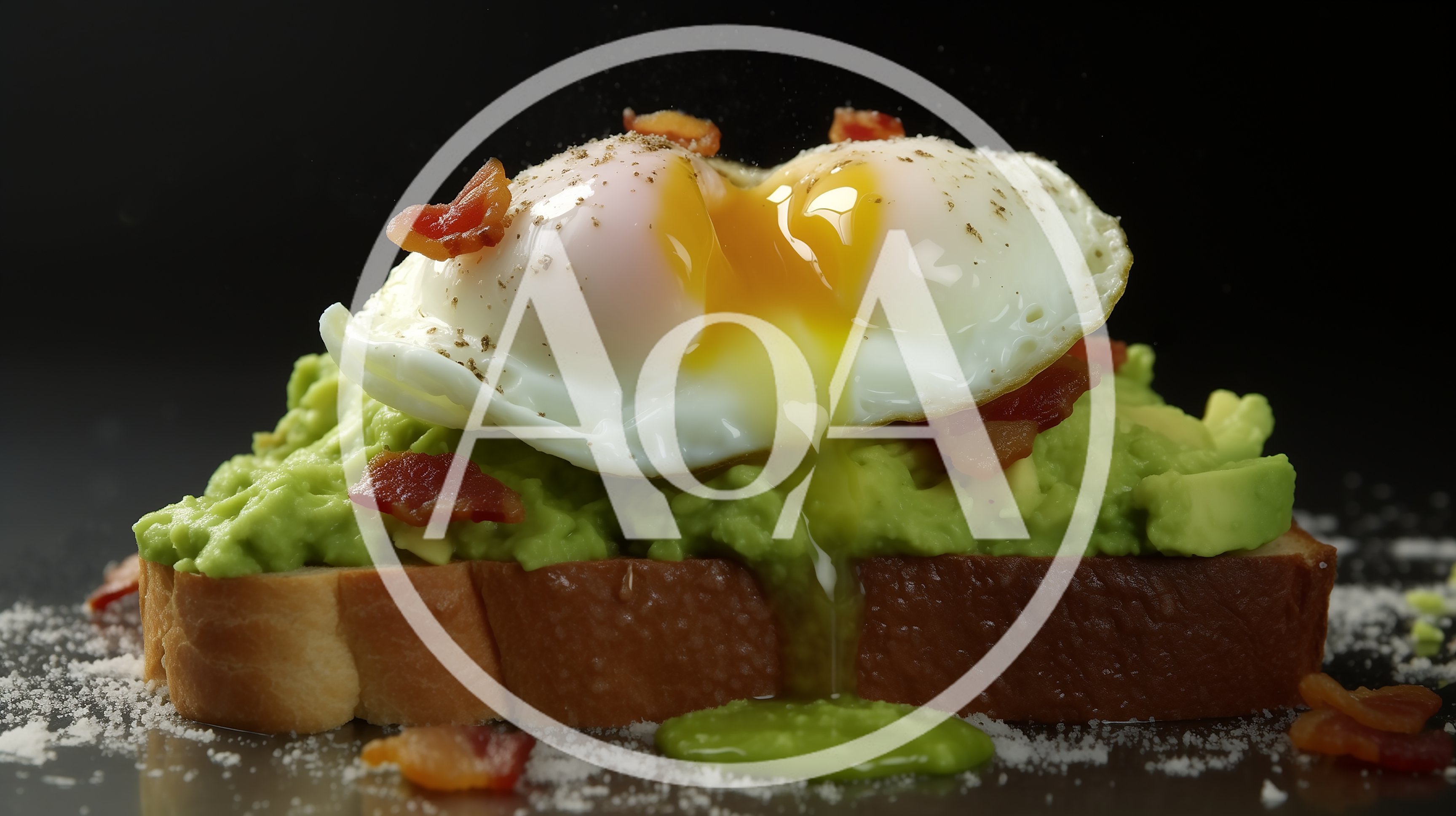 Poached Egg With Avocado Toast And Crispy Bacon