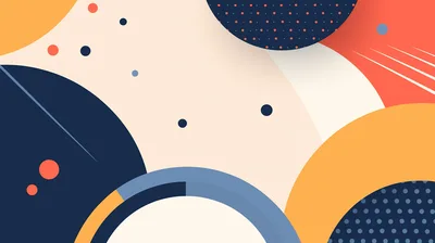 Abstract Geometric Background With Circles And Dots