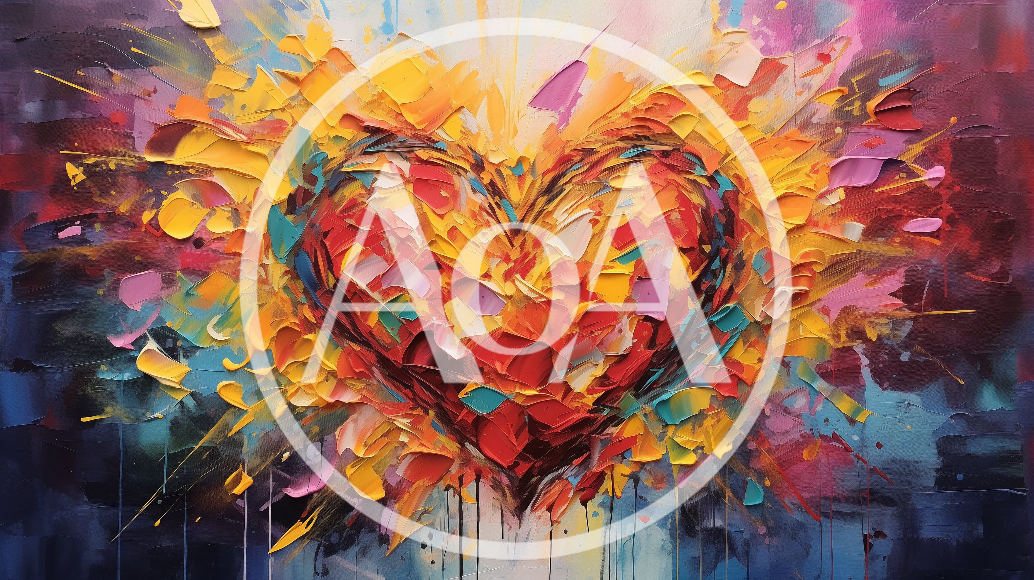 Abstract Oil Painting Of A Vibrant Heart