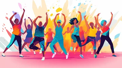 Diverse Group Of Women Dancing In Vibrant Studio