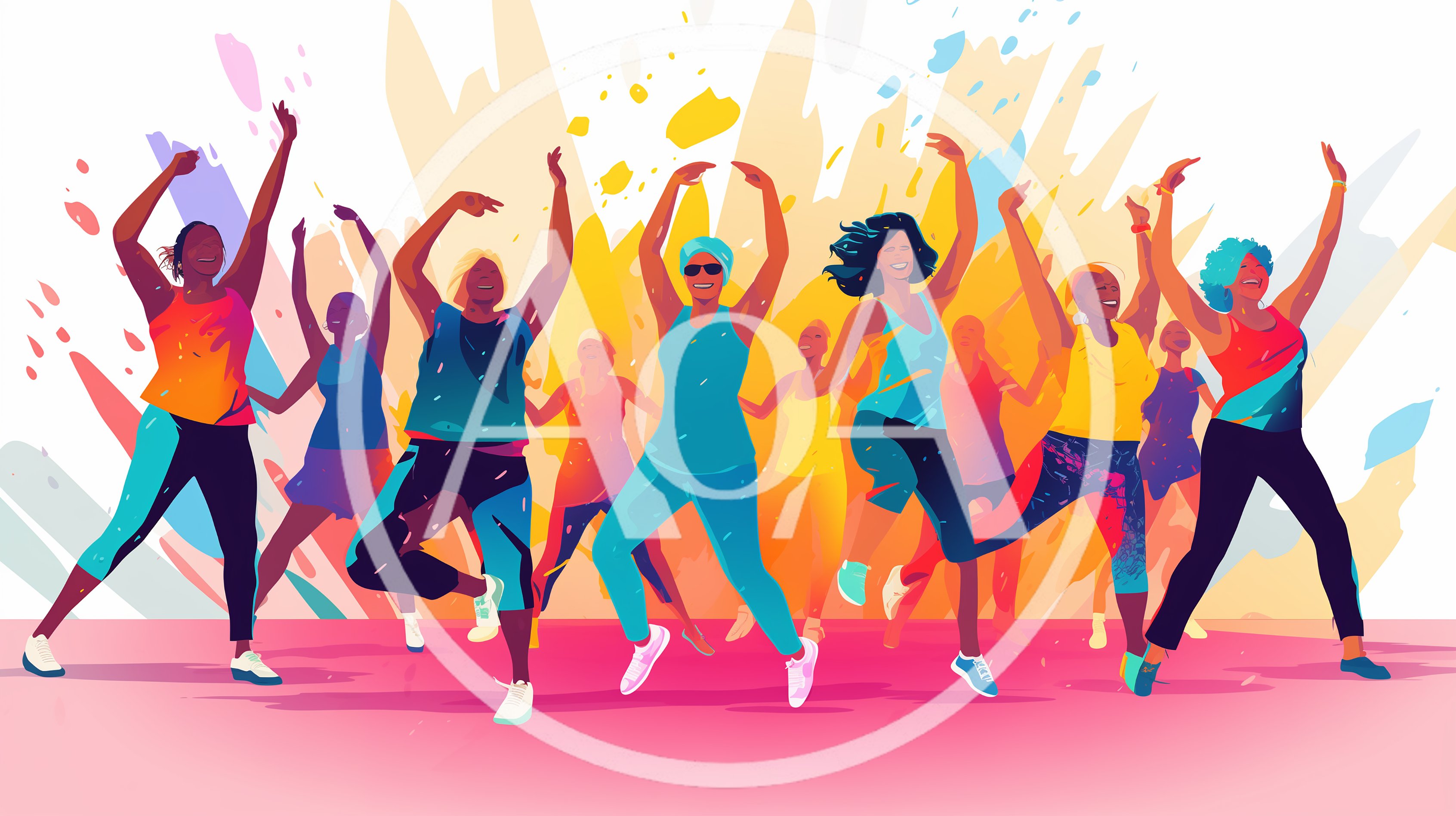 Diverse Group Of Women Dancing In Vibrant Studio
