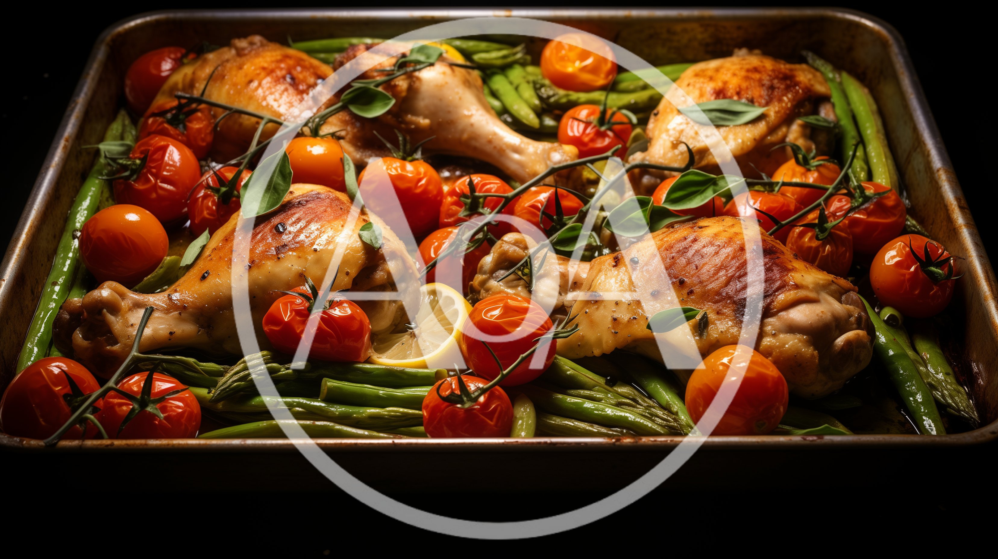 Roasted Chicken Drumsticks With Asparagus And Cherry Tomatoes