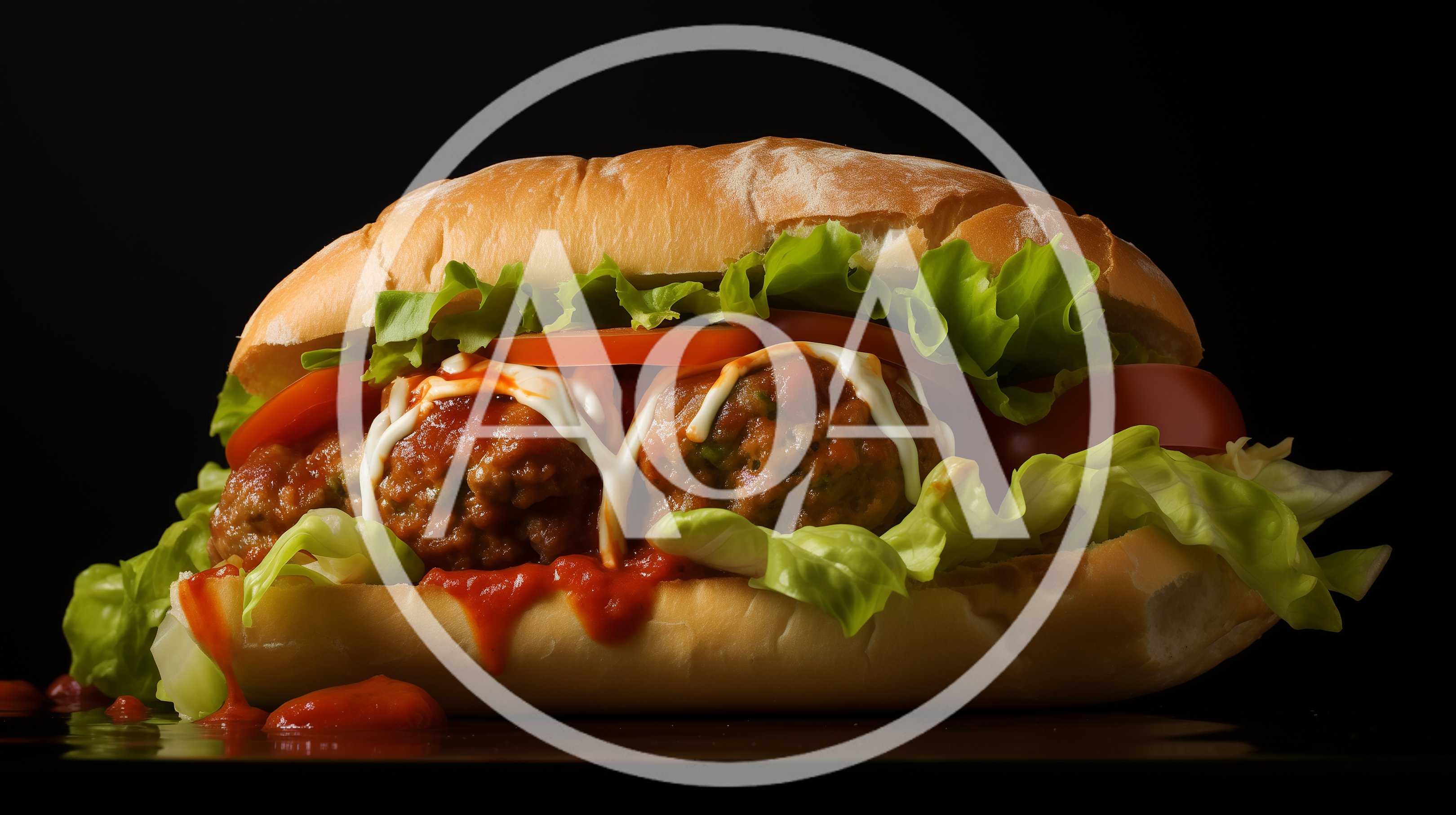 Delicious Meatball Sub Sandwich With Fresh Lettuce And Tomato